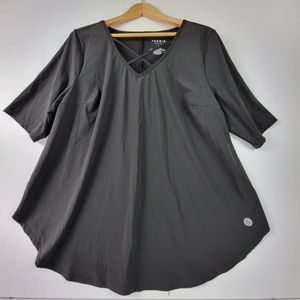 Torrid women size 2 short sleeves charcoal active top V-neck